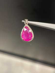 Pendentif Goutte de Rubis en Argent Sterling, Pierre de Naissance de Juillet, Bijoux pour Femme - Product Image 3