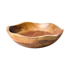 Cuenco de madera natural tallado a mano de estilo primitivo para decoración del hogar, para la cocina y para servir, para regalar, cuenco para frutas para bodas y fiestas. - Product Image 1