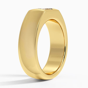 Men's Bezel-Set <b>Emerald</b> Cut Diamond Statement <b>Band</b> <b>Ring</b> - Product Image 2