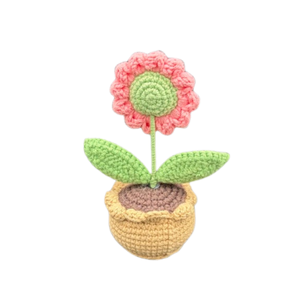 Muñeco de Ganchillo Hecho a Mano al por Mayor con Temática Floral de Girasol Sonriente, Planta en Maceta, Muñeco de Hilo, Regalo, Amigurumi, Arte en Papel, Vietnam - Product Image 3
