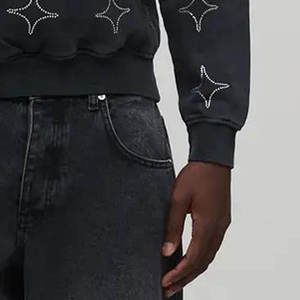Sudadera con Capucha de Invierno Personalizada con Pedrería para Hombre, Corte Regular, Estilo Urbano, Algodón Grueso, Ecológica, Resistente al Viento, OEM ODM - Product Image 5
