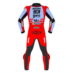 Combinaison de course MotoCP <span class=keywords><strong>Marc</strong></span> Marquez Rucati en cuir de vachette/crocodile pour <span class=keywords><strong>moto</strong></span>/cyclisme, combinaison de motard en cuir, niveau 2 CE Pro - Product Image 2