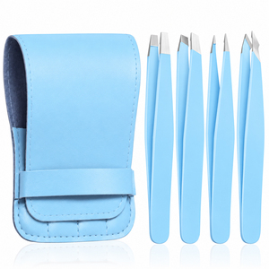 Juego de Pinzas para Cejas de Acero Inoxidable, Kit de Depilación Manual con Estuche Portátil - Product Image 1