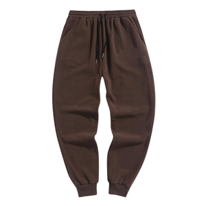 Pantalon unisexe décontracté en molleton polyester/coton, taille élastique, coupe droite, respirant, couleur unie, avec cordon de serrage, poids moyen - Product Image 1
