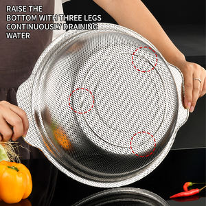 Yurtrain Colador de Arroz de Acero Inoxidable Estilo Japonés con Filtro Microporoso y Asa Metálica <span class=keywords><strong>para</strong></span> Cocina - Product Image 3