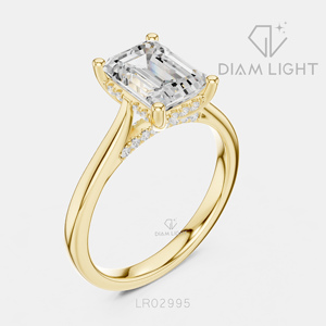 Bague de fiançailles et de mariage pour femme, cadeau de bijoux, certifiée IGI, diamant de laboratoire taille émeraude 2,08 carats, ensemble de bagues en or blanc 14 carats - Product Image 6