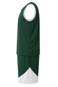 Ensemble débardeur et short de basket-ball vert unisexe, vêtements de sport respirants et à séchage rapide pour adultes - Product Image 3