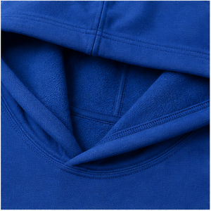 Sweat à capuche athlétique décontracté bleu cobalt pour homme, sans cordon de serrage, devant uni, en coton performance French Terry MHOOD-0040 - Product Image 6