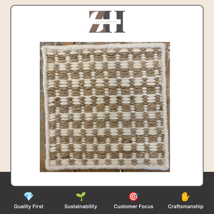 Alfombra de lujo tejida a mano de lana y yute, alfombra de área con textura natural personalizada, a precio de mayorista. - Product Image 6