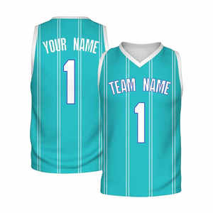 Nouveautés, logo personnalisé, dernier design, vêtements de basket-ball unisexes à séchage rapide, maille brodée, rayures, sublimation, maillot de basket-ball - Product Image 1