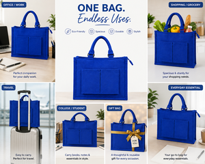 Bolsa de Yute de Color Sólido con Cierre de Cremallera, Estilo Minimalista Ecológico, Gran Capacidad, para Playa, Todas las Temporadas, Bolsa de Compras - Product Image 3