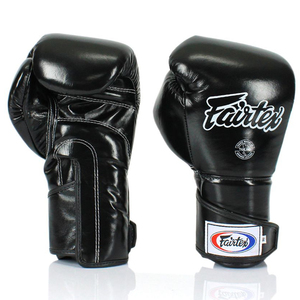 Guantes de Boxeo Profesionales Personalizados Fairtex para Sparring, Completamente Negros, de Cuero Vacuno Genuino, Guantes Profesionales para Competencia, Nuevos Guantes de Combate - Product Image 1