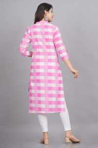 Kurti de Algodón con Estampado Floral para Mujer, Pijama con Estampado Digital, Manga 3/4, Transpirable, Ecológico, Lavable, Ropa Tradicional Étnica India - Product Image 5