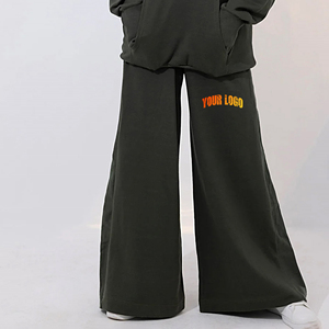 Pantalon de survêtement pour femme, coupe droite, séchage rapide, bas ouvert, avec logo sérigraphié personnalisé OEM/ODM, pour l'hiver, décontracté, taille haute - Product Image 5