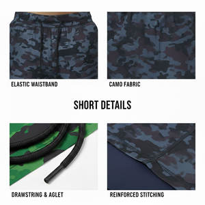 Shorts de course pour hommes avec poches pour téléphone, shorts de course 2 en 1 pour hommes, séchage rapide, shorts de sport pour la salle de sport et l'entraînement - Product Image 2