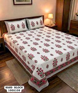 Parure de lit en coton imprimé à la main, très vendue, taille King, avec 2 taies d'oreiller réversibles à fermeture éclair, pour usage quotidien à la maison, disponible à la vente - Product Image 4