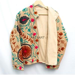 Abrigo de Invierno Étnico Estilo TNT para Mujer, Chaqueta Regular con Bordado Floral Suzani, Relleno de Algodón, Transpirable, Resistente al Viento, Acolchado - Product Image 5