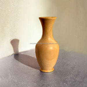Petit vase en bois fait à la main en bois naturel couleur polie Technique pour la maison décorative cadeau Style artisanat boîte - Product Image 4