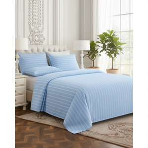 Juego de Sábanas de Microfibra TC Estándar de 125 g/m² con Rayas, Tamaño King, para Hogar u Hotel, Incluye Funda de Almohada Elegante - Product Image 3