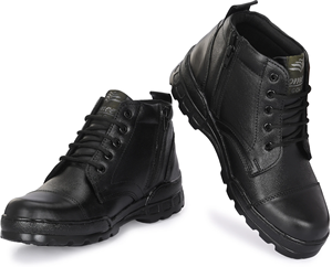 Stylish Genuine Leather Boots For Men Premium Finish Lace Up Boots With Durable Sole Comfortable Fit For Everyday Wear Hiking - Product Image 2