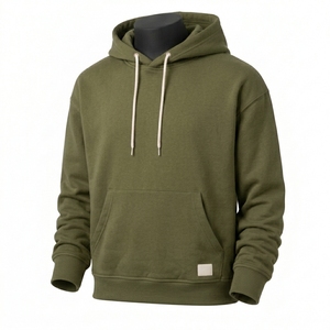 Sweat à capuche oversize 100 % coton jersey brodé, respirant, anti-rétrécissement, écologique, épais, hiver, séchage rapide - Product Image 1