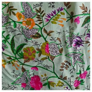 Tela de Algodón Cambray Estampada a Bloques 60x60, Tela de Algodón con Estampado Tradicional Jaipuri - Product Image 1