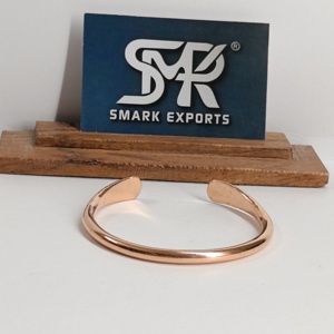 Classic Metal Craft Pure Copper <b>Bangle</b> Plain Smooth Finish Adjustable Open Cuff Bracelet Handmade Minimal Design - Product Image 1