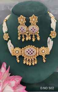 Collar Antiguo de Kundan Dorado SKU-502 D-3 - Product Image 2