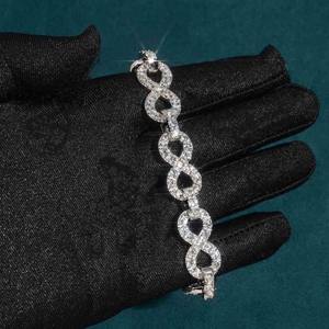 Luxury Diamond Chain <b>Bracelet</b> Round Brilliant Cut Bezel Setting Geometric Link Unisex Party Jewelry - Product Image 1