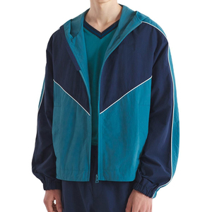 OEM Loose Colorblock Athletic Training Reflective Zip up <b>Waterproof</b> Nylon Gym Fitness Tracky Men Ultralight Soccer <b>Tracksuit</b> - Product Image 3