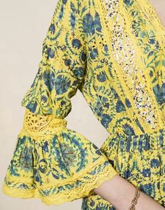 Diseñador indio hecho a mano verano mano bloque estampado vestido mujeres estampado algodón largo Maxi vestido para fiesta de verano - Product Image 2