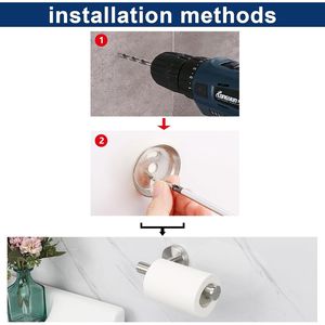 Portarotolo da Parete in Acciaio Inox SUS304 Premium Antiruggine per Bagno e Cucina, Porta Carta Igienica Singolo di Alta Qualità - Product Image 3