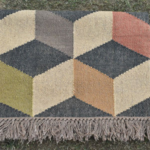 Tapis Kilim en Jute Écologique Tissé à la Main Réversible pour Salon, Bureau et Hôtel – Tapis sur Mesure en Gros - Product Image 1