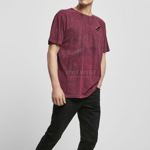 Servicio OEM, Camiseta de Corte Holgado con Lavado Ácido, Personalizada e Impresa para Hombre, 100% Algodón, Precio Bajo al por Mayor, Camisetas con Lavado Ácido para Hombre - Product Image 5