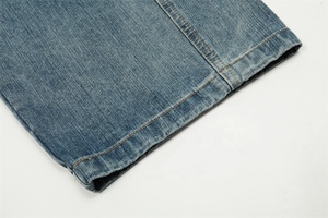 Pantalones Vaqueros de Mezclilla Lavada a la Piedra de Cintura Alta y Pierna Ancha para Hombre, Estilo Casual Holgado de Algodón, Estilo Otoñal - Product Image 4