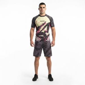 New Custom Slim Fit Quick Dry Men's Rashguard+<b>shorts</b> Set for MMA Fight Wear for Jiu Jitsu & <b>Grappling</b> - Product Image 3