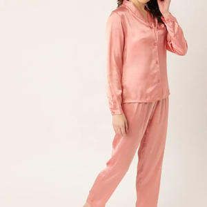 Robes de nuit d'hiver pour femmes à manches longues avec col rabattu en tissu peigné, séchage rapide et respirant - Product Image 2