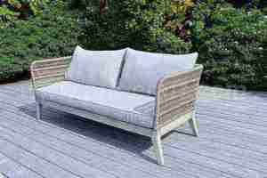 Coastal Style PE Wicker Outdoor <b>Sofa</b> Set with High-Density Foam Cushions <b>Waterproof</b> Garden Furniture - Product Image 5