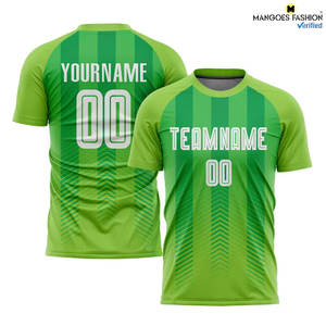 Maillot de football personnalisé dynamique vert néon et blanc-vert Kelly, coupe régulière, short assurant une liberté de mouvement illimitée - Product Image 6
