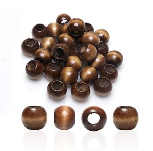 Perles en bois rondes naturelles assorties avec trou, couleurs mélangées, perles intercalaires en vrac pour la fabrication de bijoux DIY - Product Image 4