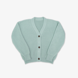 Women Vietnam Cable Knit <b>Cardigan</b> 3 Button Full Casual V-neck Solid Color 100% Acrylic Anti-Wrinkle Simple Drop Shoulder - Product Image 2