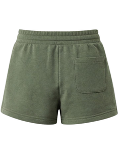 Custom Olive Green Women Sweat Shorts Cotton Fleece Elastic Waist <b>Drawstring</b> Gym Casual Summer Shorts OEM Manufacturer Supplier - Product Image 2