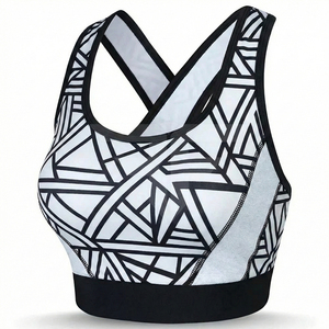 Sujetador deportivo para mujer, top de yoga sencillo, transpirable, de secado rápido, soporte medio, ropa de fitness 100% algodón, antibacteriano - Product Image 1