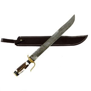 Couteau de chasse forgé à la main avec lame en acier au carbone et manche en corne, design pointe tombante, qualité DIY en acier - Product Image 1