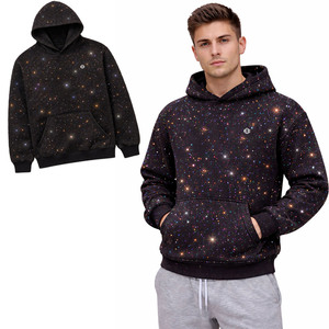Sweat à capuche personnalisé de haute qualité entièrement orné de strass, en molleton épais, style Y2K streetwear, coupe classique, faible MOQ, sweat à capuche vierge pour homme - Product Image 1