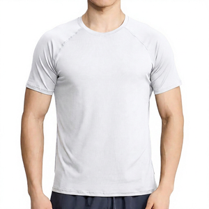 เสื้อยืดคอกลมแขนสั้นทรงเข้ารูปสีเขียวมะกอกสำหรับผู้ชาย แห้งเร็ว ผ้าถัก สีพื้น สวมใส่สบายๆ - Product Image 6