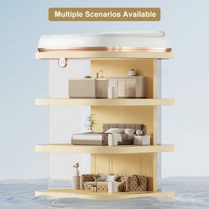 Poubelle intelligente blanche automatique à capteur de mouvement sans contact pour salle de bain et cuisine outil de nettoyage ménager et ACC - Product Image 3