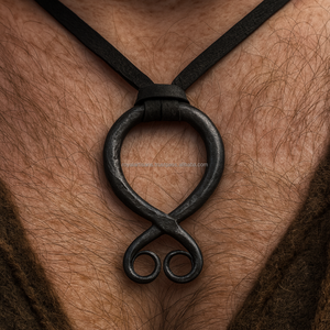 Collar con Colgante de Hierro Negro Forjado a Mano, Símbolo Rúnico Vikingo, Joyería Metálica Hecha a Mano, Regalo Artesanal Rústico Minimalista - Product Image 2