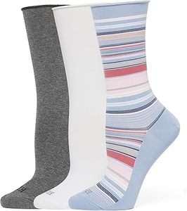 Chaussettes unisexes rayées personnalisées avec logo sur le bord, décontractées, tricotées, respirantes et écologiques - Product Image 1