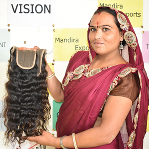Cheveux naturels 100% non traités, vierges, cuticules alignées, ondulation lâche, closure 4*4, extensions de cheveux humains indiens ondulés, 100g - Product Image 6